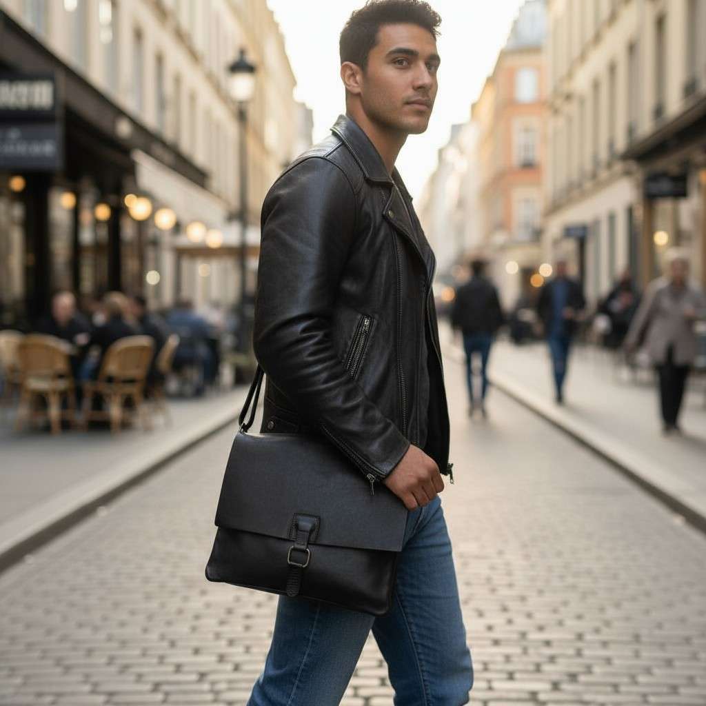 Tracolla Unisex Minimal uomo nera - Pito’s|Bag