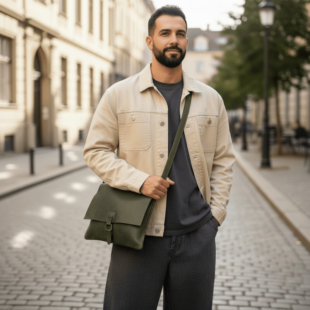 Tracolla Unisex Minimal uomo verde scuro - Pito’s|Bag