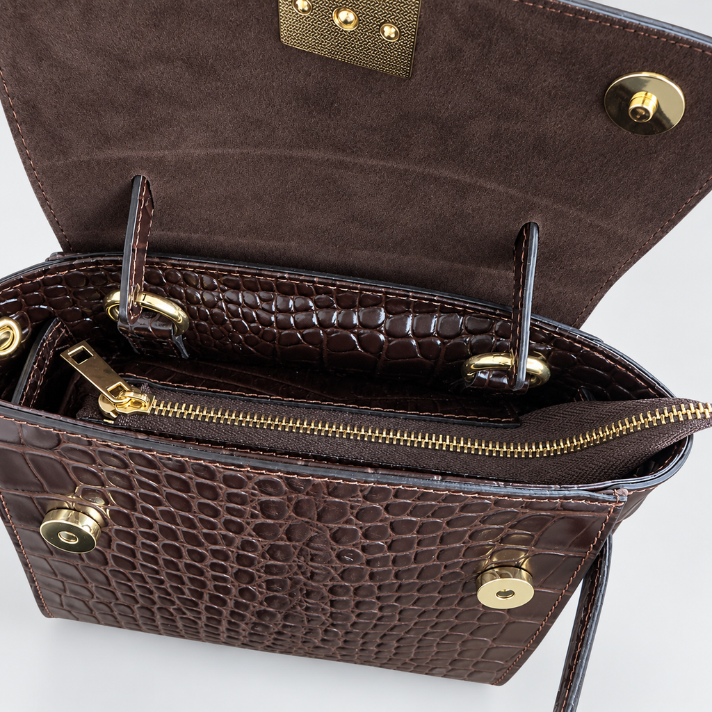 Borsa Donna Tracollina in vera pelle stampa cocco She