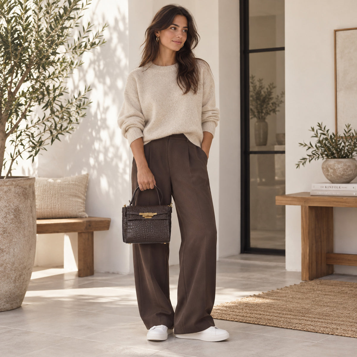 Borsa Donna Tracollina in vera pelle stampa cocco She